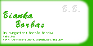 bianka borbas business card